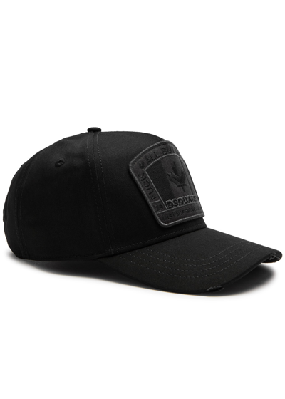 Dsquared2 Logo-appliquéd Cotton Cap In Black