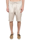 Needles Elastic Waistband Cowboy Bermuda Shorts In Beige