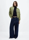 Mango Veste Bomber Oversize In Khaki