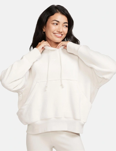 Nike Sportswear Phoenix Plush Oversized Fleece Hoodie In White