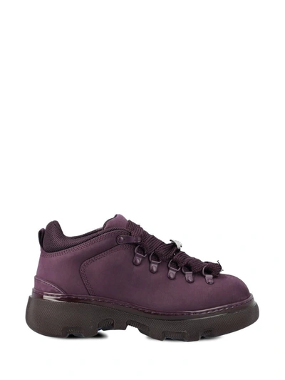 Burberry Flat Shoes In Aubergine