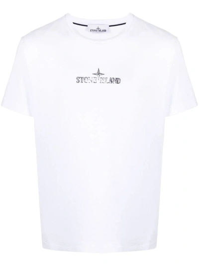 Stone Island Logo T-shirt Clothing In White