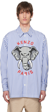 KENZO WHITE & BLUE KENZO PARIS ELEPHANT SHIRT