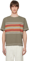 Craig Green Olive Green T-shirt With Decorative Stitching In Olive