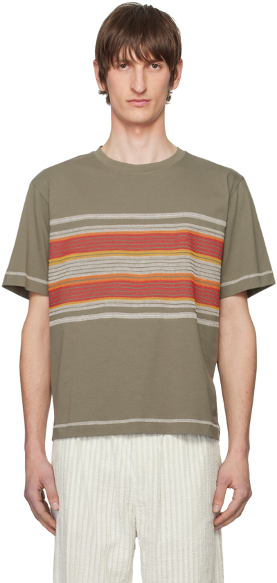 Craig Green Flatlock Stripe T-shirt In Green