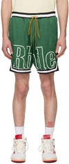 RHUDE GREEN COURT SHORTS