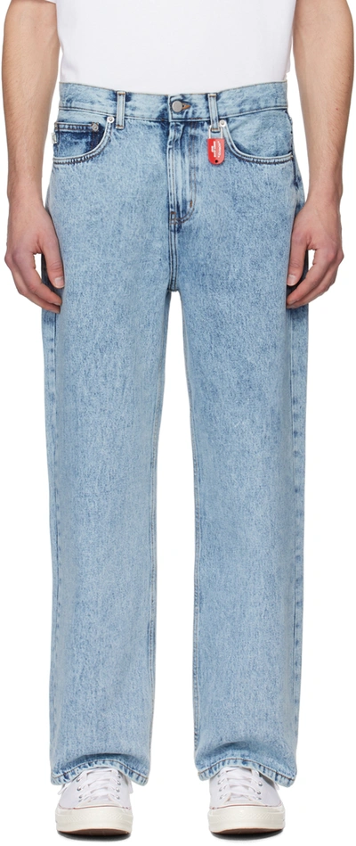 Fiorucci Blue Angels Patch Jeans In Acid Wash
