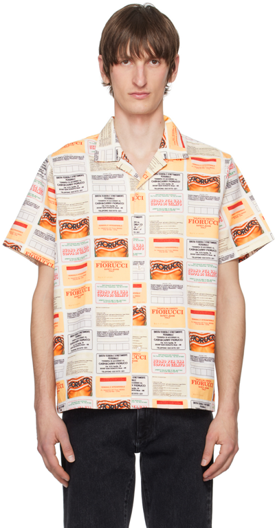 Fiorucci Credit Card Bowling Shirt In White