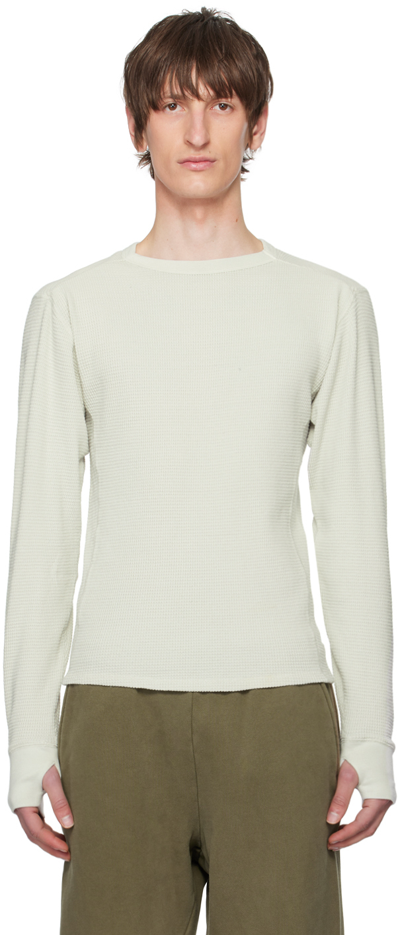 Entire Studios Beige Thermal Long Sleeve T-shirt In Rice