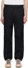 LANVIN BLACK BIKER TROUSERS