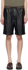 NANUSHKA BLACK DOXXI VEGAN LEATHER SHORTS