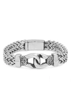 Hmy Jewelry Stainless Steel Double Chain Bracelet In Metallic