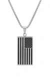 HMY JEWELRY STAINLESS STEEL AMERICAN FLAG PENDANT NECKLACE