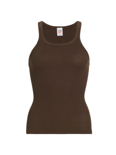 Re/done Women's Cotton Rib-knit Tank Top In Cocoa