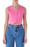 ENDLESS ROSE SWEATER VEST CROP TOP