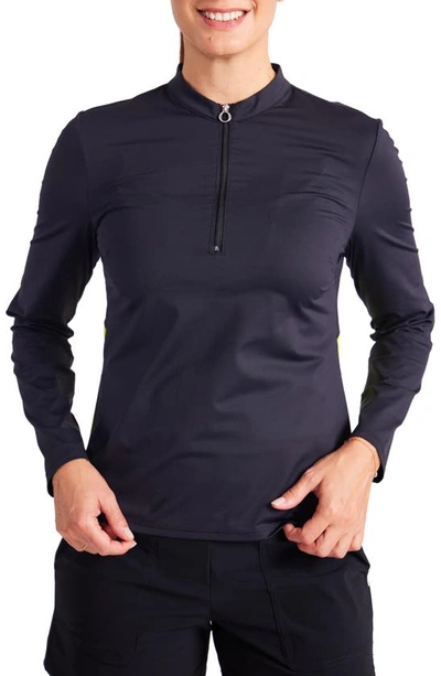 Kinona Backswing Beauty Quarter Zip Top In Black