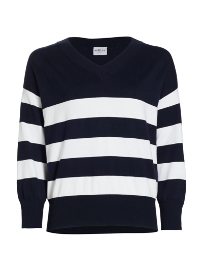 Marella Women's Granito Colorblocked Striped Sweater In Navy