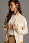 BY ANTHROPOLOGIE CROCHET BOMBER CARDIGAN SWEATER