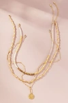 By Anthropologie Camp Icon Beaded Necklaces, Set Of 3 In Gold