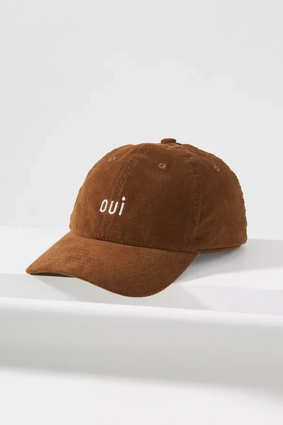 Clare V Oui Corduroy Baseball Cap In Brown