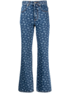 MOLLY GODDARD BLUE DORIANNA FLARED JEANS