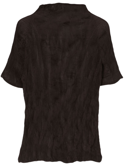 Issey Miyake Womens 45-dark Brown Twist Sheer Knitted Top