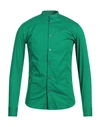 Grey Daniele Alessandrini Man Shirt Green Size 17 Cotton, Polyamide, Elastane