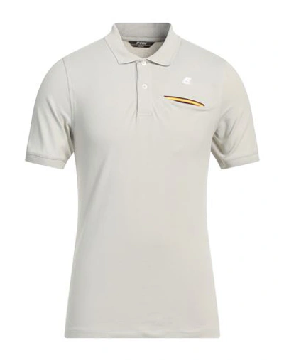 K-way Man Polo Shirt Light Grey Size M Cotton, Elastane In Grey