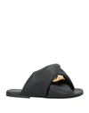 Jw Anderson Twist Chain Flat Slide Sandals In Black