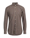 Barba Napoli Man Shirt Dark Brown Size 15 ¾ Cotton In Brown