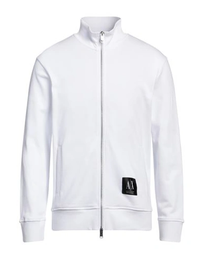 Armani Exchange Man Sweatshirt White Size L Cotton, Elastane