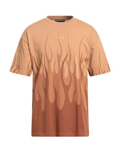 Vision Of Super Man T-shirt Camel Size Xl Cotton In Beige