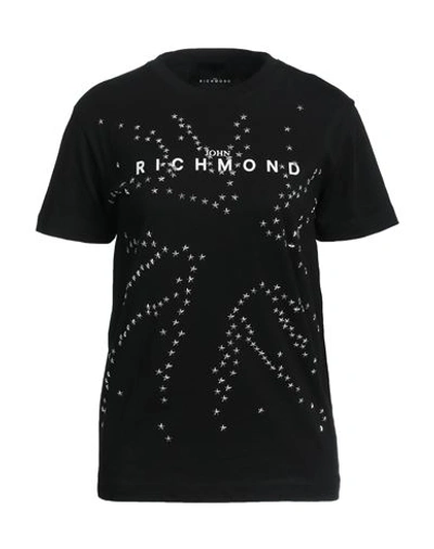 John Richmond Woman T-shirt Black Size S Cotton