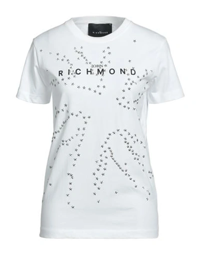 John Richmond Woman T-shirt White Size M Cotton