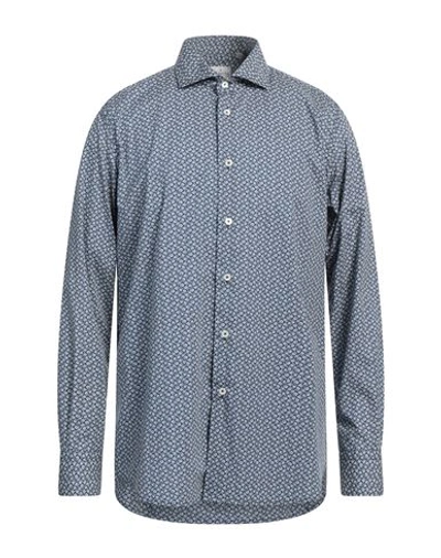 Bagutta Man Shirt Blue Size 16 Cotton, Elastane