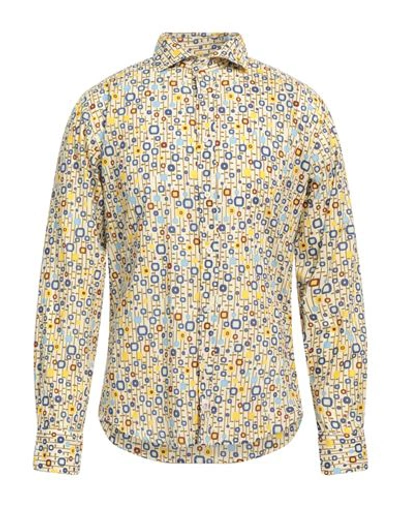 Panama Man Shirt Light Yellow Size Xl Cotton In Beige