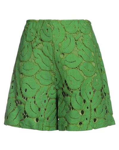 Jijil Woman Shorts & Bermuda Shorts Green Size 4 Cotton, Polyamide, Viscose, Polyester