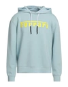 Ferrari Man Sweatshirt Sky Blue Size L Viscose, Polyurethane, Elastane In Blue