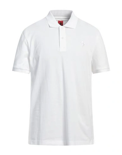 Ferrari Man Polo Shirt White Size L Organic Cotton, Elastane