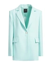 PINKO PINKO WOMAN BLAZER TURQUOISE SIZE 6 POLYESTER, ELASTANE