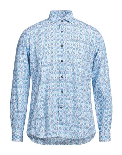 Brió Brio Man Shirt Sky Blue Size 17 Cotton, Elastane