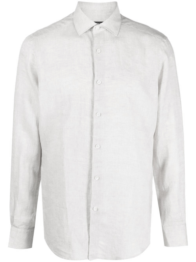Zegna Long-sleeve Linen Shirt In White
