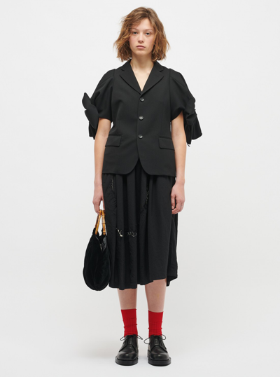 Comme Des Garçons Bow Sleeve Blazer In Black