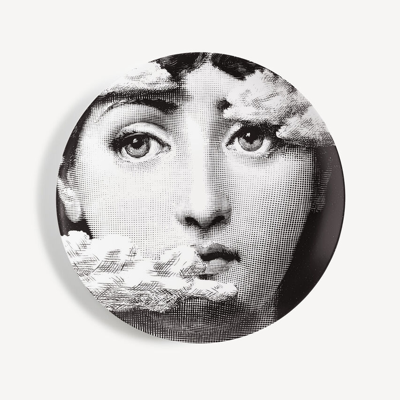 Fornasetti Printed Face Plate White/black