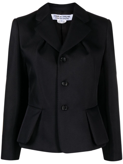 Comme Des Garçons Pinstripe-pattern Single-breasted Blazer In Black