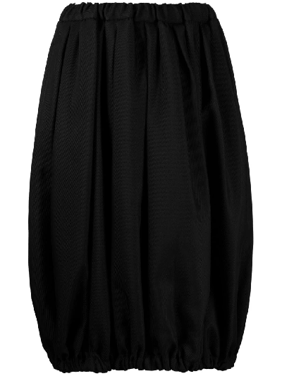 Comme Des Garçons Elasticated-waist Ribbed Skirt In Black