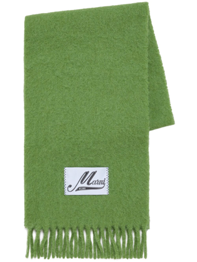 Marni Schal Mit Logo-patch In Kiwi