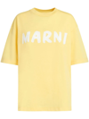 Marni Logo-print Cotton T-shirt In Yellow