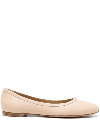 Chloé Marcie Leather Ballet Flats In Nude & Neutrals