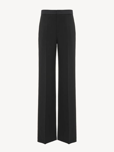 Chloé High Waisted Tuxedo Trousers In Black